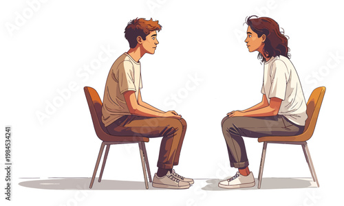 Therapy Counseling Icon – Mental Health Session