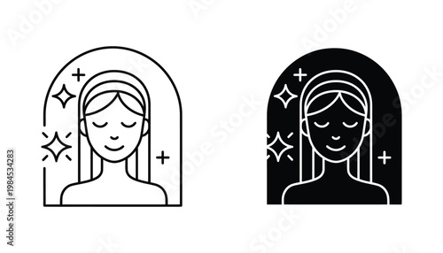Face Glow Health Beauty Icon Vector Sparkle