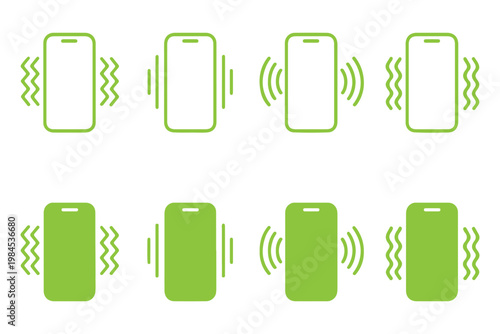 Smartphone Vibrating icon set , Mobile Phone ringing, Telephone Icon vector illustration.