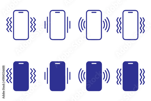 Fotografia Smartphone Vibrating icon set , Mobile Phone ringing, Telephone Icon vector illustration