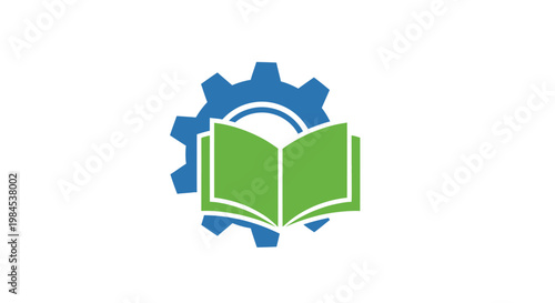 Conceptual illustration depicting education and engineering merged into one unique logo design