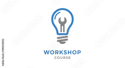 Creative workshop and course logo depicting the idea of learning and developing concepts