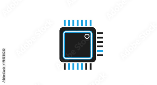 Iconic representation of a central processing unit, ideal for tech-related design projects