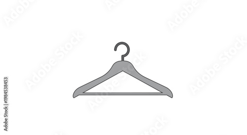 Minimalist representation of a clothing hanger, suitable for apparel and fashion content