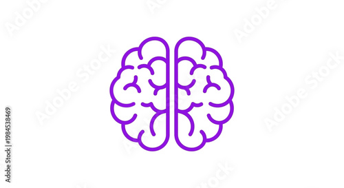 Minimalistic brain illustration, representing intellect, cognition, and the mind's complexity