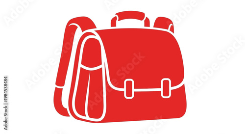 Red backpack illustration: A graphic representation of a classic school bag design