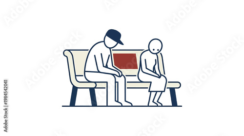 Sad Seniors Sitting on a Park Bench