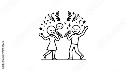 Joyful Duo Singing and Celebrating