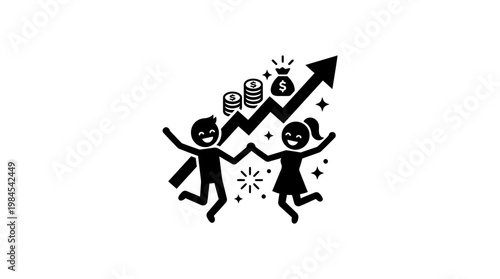 Happy People Celebrating Financial Growth And Success