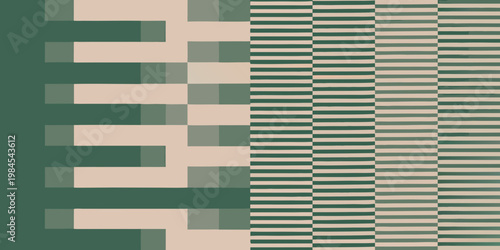 Canvas Print Abstract pattern of stacked rectangles and dense horizontal lines