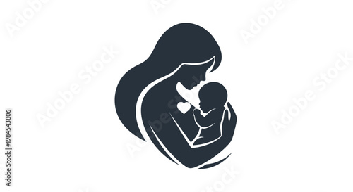 Motherhood icon symbolizing maternal love and the tender bond between a mother and her newborn baby