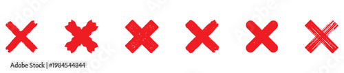 Cross mark check icon set. Variants of the wrong, incorrect, false, reject, ban, criss-cross, crossed out, × sign with the four best usable line thicknesses. Vector Illustration. Vector Graphic. EPS 1