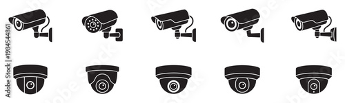 Security camera icon. CCTV vector icon set. Video surveillance CCTV camera icon. Security camera. Vector Illustration. EPS 10