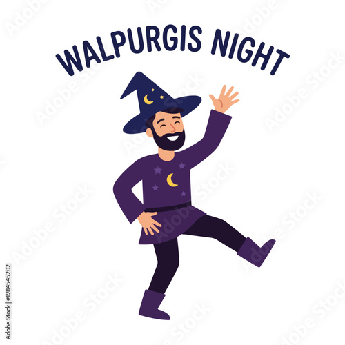 Vector of a man celebrating Walpurgis Night 2
