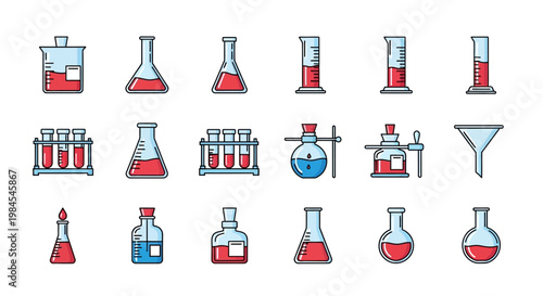 A vibrant illustration showcasing various scientific instruments and lab equipment for research