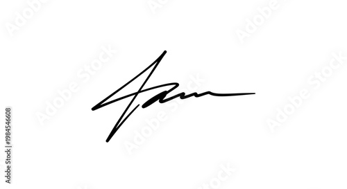 Abstract illustration of a handwritten signature in a minimalist and modern design style