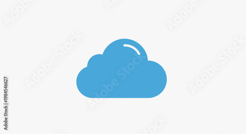 Cloud icon representing data storage and digital technology concept with simple design
