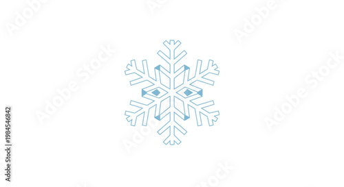 Minimalist snowflake design illustration, perfect for winter and seasonal concepts