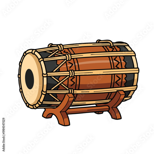Traditional Handcrafted Drum for Cultural Music and Performance