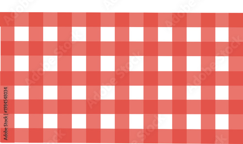 Classic Red and White Checkered Gingham Fabric Pattern for Summer Picnic Tablecloths and Rustic Country Style Backgrounds