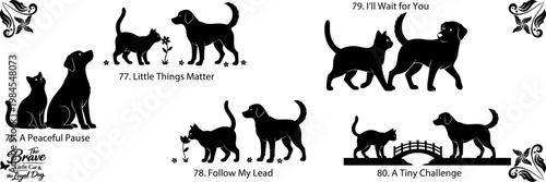 Vintage cats silhouette pattern a nostalgic collection of feline imagery