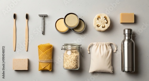 A collection of eco-friendly zero waste products on a table