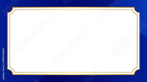 高級感あふれるフレームの招待状テンプレート背景デザイン素材　青