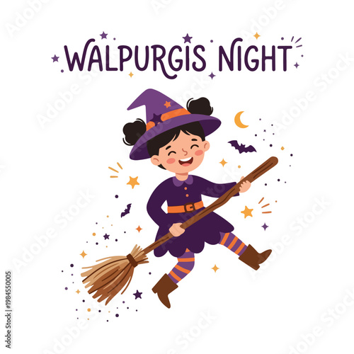 Vector of a little boy celebrating Walpurgis Night 4