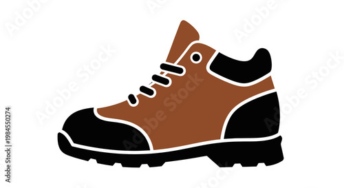 Illustration of a brown hiking boot, perfect for outdoor activities and travel adventures
