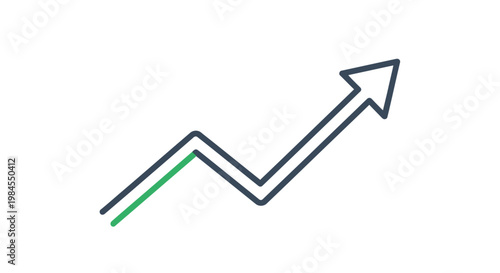 Abstract upward arrow design indicating progress and growth on a plain white background