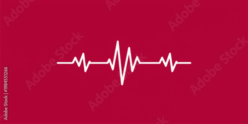 Heartbeat cardiogram forming a pulse wave heart on a medical monitor graph for healthcare cardiology illustration