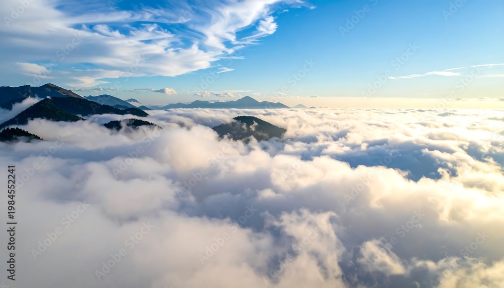 Fototapeta premium Mountains above clouds.