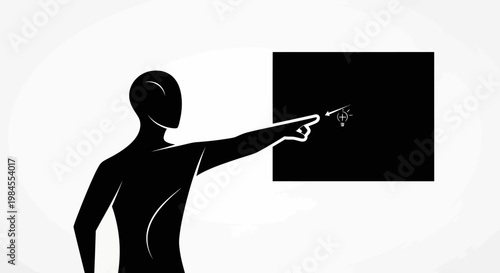 Conceptual illustration depicting an idea being presented and pointed out to the viewer clearly