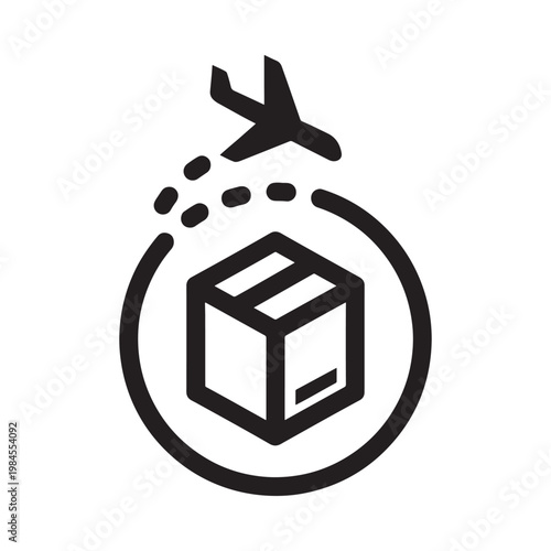 Delivery Express Package Arrives by Airplane