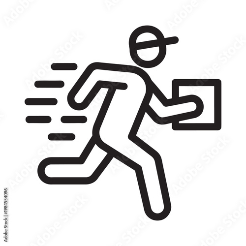 Delivery Man Running Package Icon
