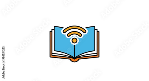 Conceptual illustration depicting online learning, knowledge access, and educational resources