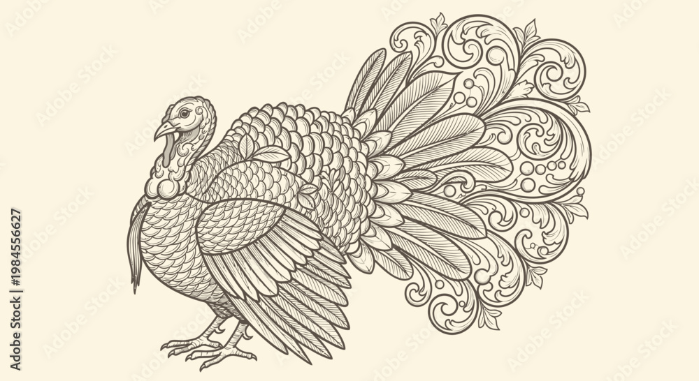 Fototapeta premium hand drawn vector illustration of a bird