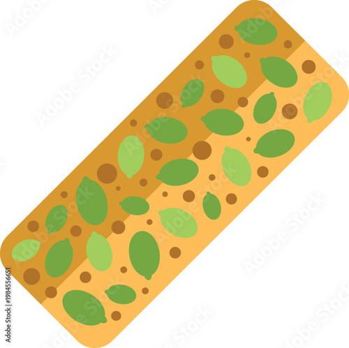 Granola bar with seeds representing healthy eating and quick energy snack