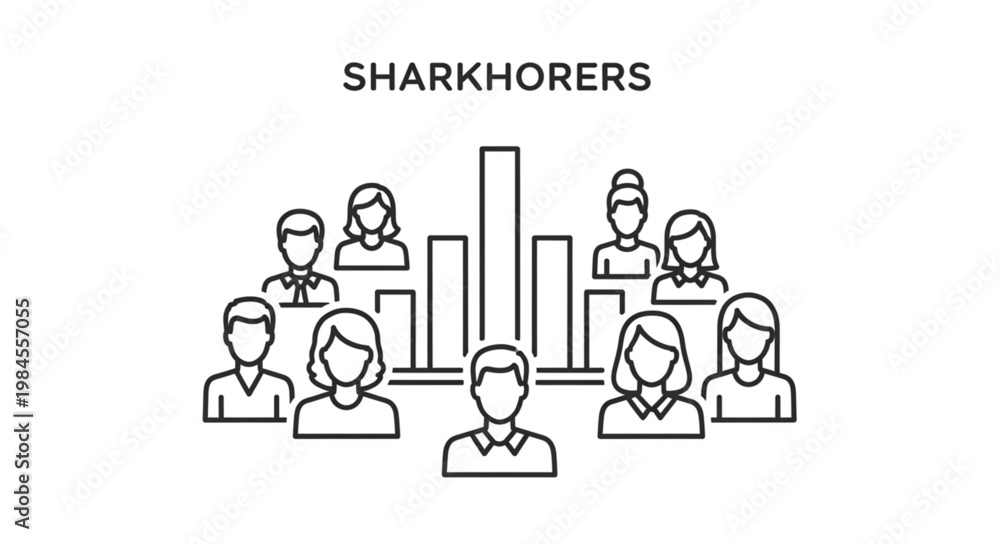 Fototapeta premium Business people gathered around bar graph chart.