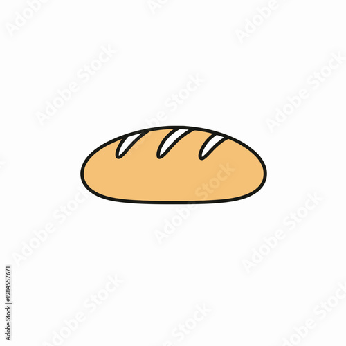 Bread Loaf Line Icon for Bakery Food