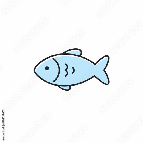 Fish Line Icon for Seafood
