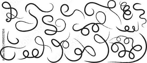 Intricate black and white doodle art with swirls and loops