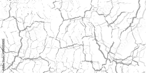 a black and white vintage of cracked concrete scribble effect, old wall background crack vector, grunge texture, Fractured texture ground