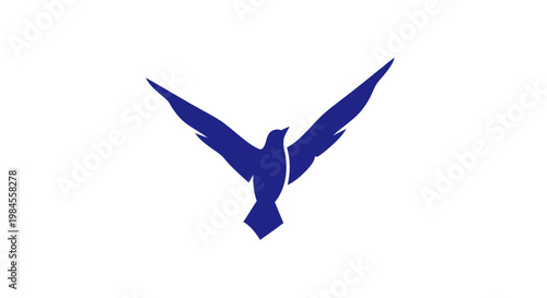 Elegant silhouette of a soaring bird in flight, showcasing freedom and aspiration without any