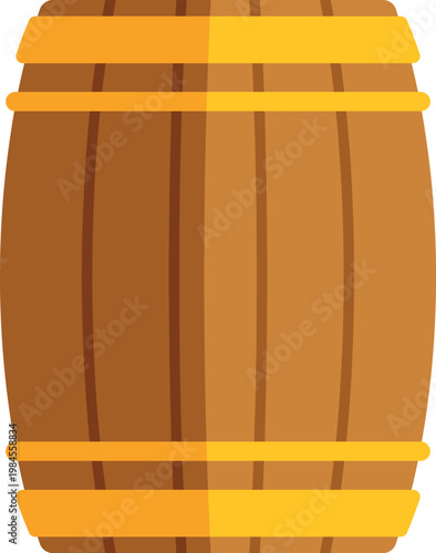 Wooden barrel acting as a container on a white background