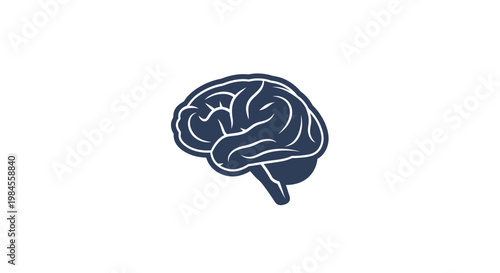 Graphic illustration of a human brain silhouette, showcasing neural pathways and cognitive functions