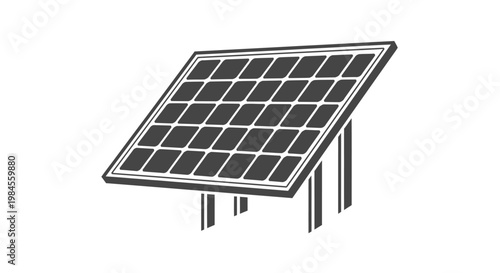 Solar panel illustration representing renewable energy and green power generation for a