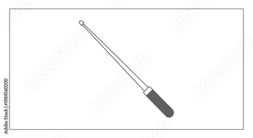 Minimalist baton illustration against a white backdrop for various conceptual uses
