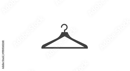 Minimalist monochrome image of a clothes hanger against a stark white backdrop