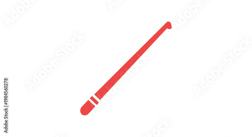 Red Drumstick Icon on White Background Simple Design Musical Instrument Concept